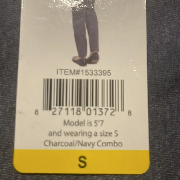 Dalia Ladies' Ponte Pant Small Checkered Plaid Charcoal Gray Blue Black - Picture 8 of 8